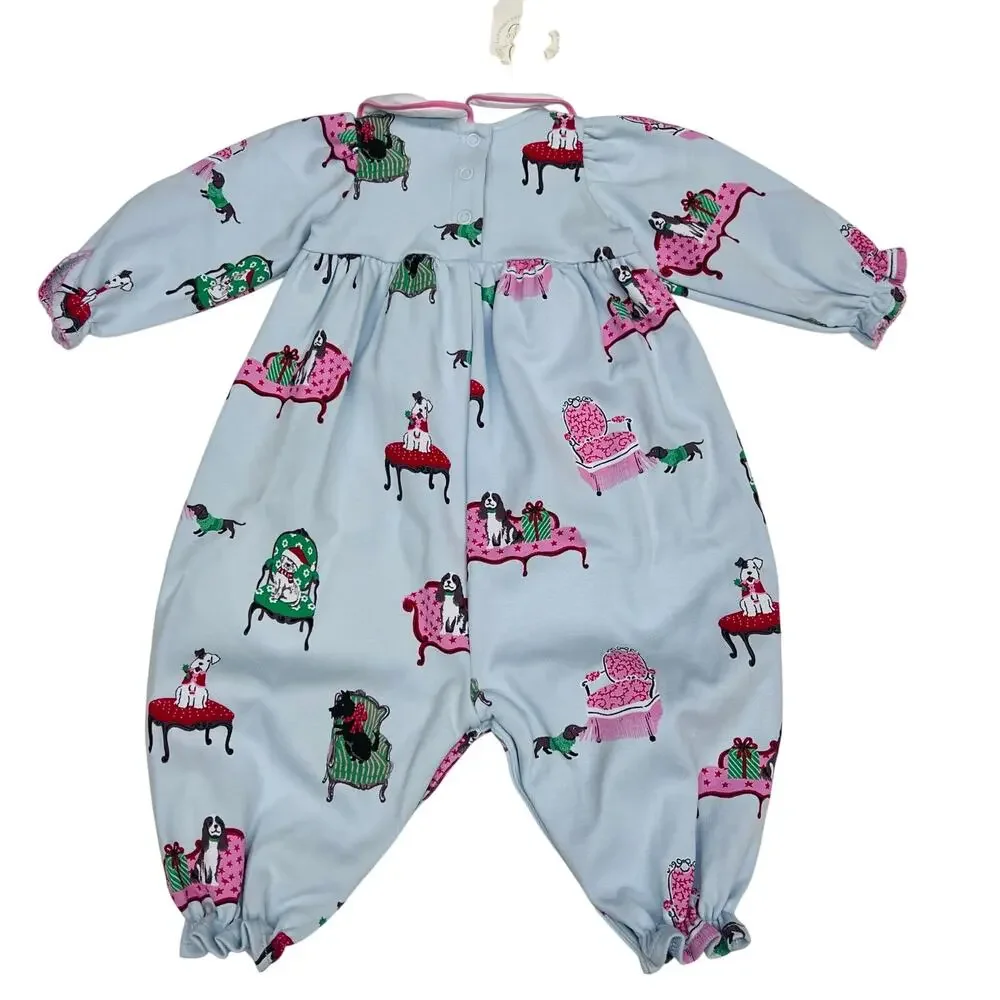 NWT TBBC 0-3M Britt Romper in Paw-recious